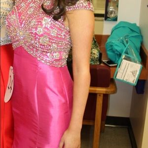 Size 6 (altered to 4) Tony Bowls Custom Hot Pink Mermaid dress